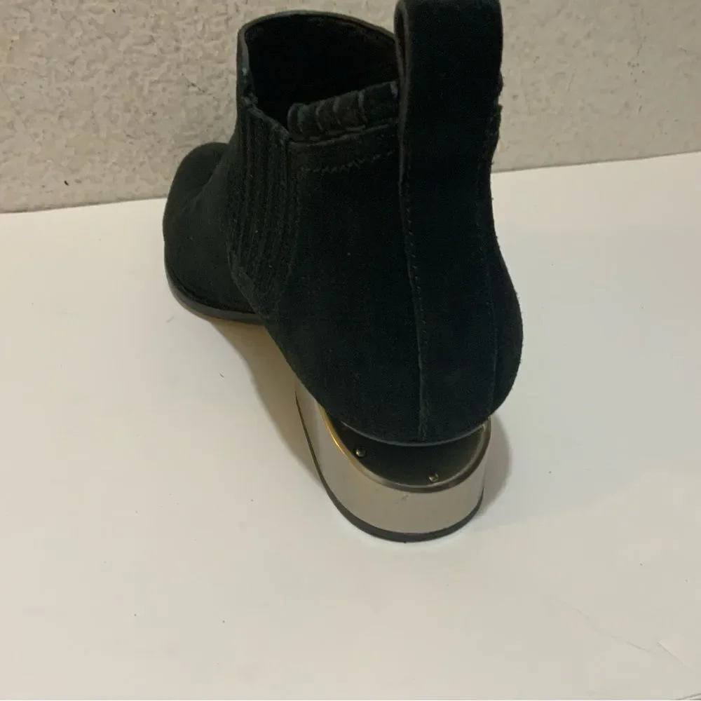 Alexander Wang Gabi Cut Out Boot 39.5 Black Suede Silver Metal Heel